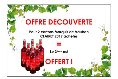 LE CLAIRET DU MARQUIS DE VAUBAN – OFFRE SPÉCIALE – AOÛT 2021